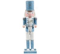 Christmas Nutcracker Christmas Decor 12 Inch Wooden Nutcracker Soldier Are Drumming White and Blue Traditional Cute Christmas Nutcracker Figures Style1
