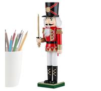 Christmas Nutcracker Decorations - 15 Inch/38cm Classic Wooden Nutcracker Figures | King Guard Soldier Toys For Holiday Home Decor,Tabletop,Shelves,Party Supplies,Festive Christmas Display For Adults