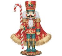 Christmas Nutcracker Diamond Art Acrylic Stand Kit for Adults - 5D Special Shape DIY Tabletop Ornament, Xmas Desktop Decor Craft Gift Holiday Season(Xmas Nutcracker with Candy Bar)