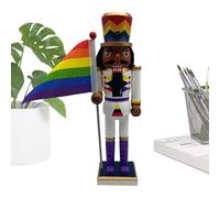 Christmas Nutcracker Figure | Christmas Nutcracker Wooden Art - Women Men Collectible Ornaments Traditional for Bookshelf Windowsill Dining Table Nights