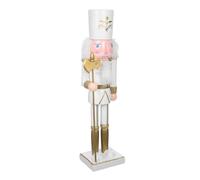 Christmas Nutcracker Figurine 38cm Wood Desktop Decoration for Display | Golden Classic Style, Stable Standing on Flat Surfaces, Office Desks and Holiday Centerpiece Use