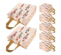 Christmas Nutcracker Gift Bag 12pcs Plastic Pouch with Handles | Reusable Large Capacity Festive Design, Wear Resistant Carrying, Wedding and Party Favors Treats