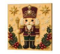 Christmas Nutcracker of The Scepter Diamond Art Kit, Framed 3D Pearl Painting for Adults, Christmas Wall Art, Cozy Winter Wonderland Scene, Festive Holiday Wall Decor Gift 20x20cm
