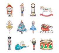 Christmas Nutcracker Ornament Set 24 PCS, Wooden Nutcracker Creative Decorations, Nut Hanging Christmas Statues Set, Christmas Tree Hanging Figurines Decor, Holiday presents for Home Party, Xmas Gifts