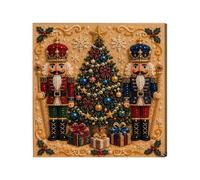 Christmas Nutcracker Pearl Art Painting DIY Kit with Frame, 7.87x7.87 inche | 3D Pearl Beads Diamond Art Kits for Adults Beginner, Holiday Home Wall Decoration
