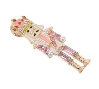 Christmas Nutcracker Rhinestone Brooch Pin for Women, Cute Cartoon | Alloy Lapel Accessory, Sparkling Rhinestone Finish, Secure Hold for Jackets, Office Wear and Special Occasions