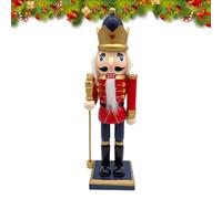 Christmas Nutcracker Soldier, 10 Inch Wooden Nutcracker Wood Christmas Nutcracker Figures Christmas Decorations for Fireplace Macaron Colored Christmas Decorative Ornaments Christmas Decorations