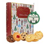 Christmas Nutcracker Soldier Book Biscuit Tin - Decorative Nutcracker Biscuit Tin Filled with Assorted Biscuits 260g & Christmas Tree Decoration. Great Christmas Gifts for Kids, Stocking Fillers