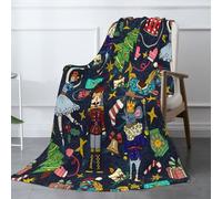 Christmas Nutcracker Throw Blanket Fuzzy Soft Cozy Christmas Nutcracker Blankets Soft Throws Warm Lightweight Plush Fleece Throw Blanket for Kids Men Women Gift Bed Couch Sofa 80"x60"