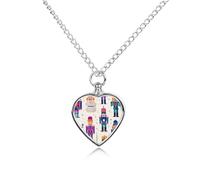 Christmas Nutcracker Urn Necklace for Ashes Heart Jewelry Pendant Pet Cremation Memorial Necklace