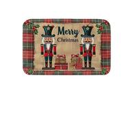 Christmas Nutcracker Welcome Floor Mat Holiday Home Decoration Kitchen Corridor Bathroom Carpet Christmas Decorations(40x60cm 16x24inch)
