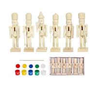 Christmas Nutcracker - Wooden Craft Kits with Paint | Unpainted Nutcracker Figure Set to Paint - for Beginners Home Office School Farm Holiday Art Projects