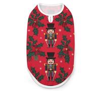 Christmas Nutcrackers Holiday Dog Shirts Patterned Pet Clothes Tank Top Sleeveless T-Shirt for Cats Puppy 2XL