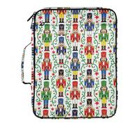 Christmas Nutcrackers Soldiers Winter Expandable File Jackets Multi-Pocket 3 Ringing Organizer Binder with Zipper Closure for Office Supply