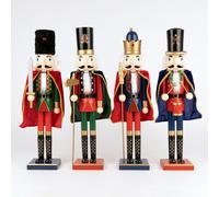 SHATCHI 60cm Wooden Christmas Nutcrackers Soldiers King Puppet Large Figurines Xmas Home Decoration Ornament -Supplied Any One, Red/Green/Blue