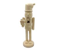 Christmas Nutcrackers - Wooden Christmas Nutcracker Soldier | Natural Wood Material With Blank Unpainted Finish, Table Centerpieces, For Living Room, Fireplace, Shelf, Party Display