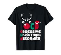 Christmas Obsessed Reindeer Funny Holiday Design T-Shirt
