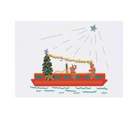'Christmas On A Narrow Boat ' Temporary Tattoo - Water Resistant, Skin-Safe, Non-Toxic Transfer (TO00076257)
