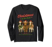 Christmas On The Farm Barnyard Love Design Long Sleeve T-Shirt