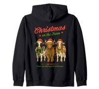Christmas On The Farm Barnyard Love Design Zip Hoodie