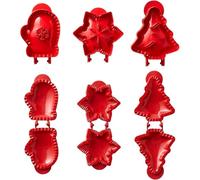 Christmas One-Press Hand Pie Maker, 3 Pack Mini Dough Press Moulds for Baking, Pocket Pie Press Cookie Cutters, Festive Pastry Molds for Holiday Party (A)