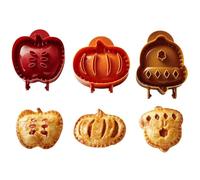 Christmas One-Press Hand Pie Maker 3Pcs Mini Pie Molds Baking Pocket Cookie Dough Presser Pumpkin Shape Cutter for Holiday Party Potluck Fall Thanksgiving Halloween Festivals