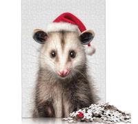 Christmas Opossum Portrait Puzzle for Adults 1000 Pieces Puzzle Jigsaws for Adults Home Decoration Puzzle Toys 300pcs (40x28cm)