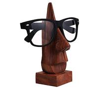 Christmas or Thanksgiving Day Gift, Classic Hand Carved Sheesham Wooden Nose Shaped Glasses Holder, Sunglasses Holder, Brown Glasses Holder, Glasses Stand