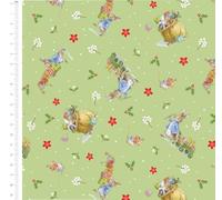 Christmas Orchard - Peter Rabbit by Craft Cotton Co. 100% Cotton 112cm Wide Christmas Digitally Printed Fabric for Sewing, Dressmaking, Patchwork