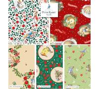 Christmas Orchard - Peter Rabbit by Craft Cotton Co. 100% Cotton 45x55cm Wide 5Pcs Christmas Fat Quarter Bundle for Sewing, Quilting, Dressmaking, Patchwork