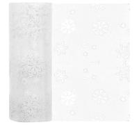Christmas Organza Ribbon Roll Glitter Sheer Snowflake Ribbon for Christmas Tree Ornaments Wrapping Party Decorations White 15cm 10Yards