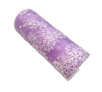 Christmas Organza Ribbon Roll Glitter Sheer Snowflake Ribbon for Christmas Tree Ornaments Wrapping Party Decorations Lavender 15cm 10Yards