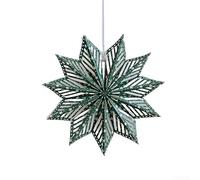 Christmas Origami Decorations, 30Cm 40Cm Christmas Paper Star Hanging Ornaments, Star Party Window Pendant With Suspension Cords(30cm green)