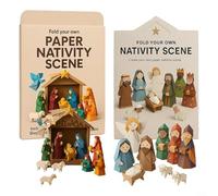 Christmas Origami Nativity Scene DIY Paper Craft Set For Family Activity Fun For Beginners With Step-By-Step Instructions(A+B)
