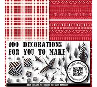 Christmas origami paper, red and white, folk and plaid design 100 sheet pack. 6x6" make decorations, cranes, lilies, garlands and displays