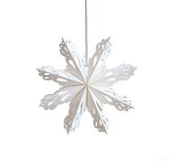 Christmas Origami Paper Star Hanging Ornaments with Carved Patterns, 30cm and 40cm Sizes for Tree, Window, or Party Decoration (30cm white)