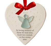 Christmas Ornament - 2.95 Inch Ceramic | Transparent Glass Heart Baubles | Heart Shape Friendship Ornament | Romantic Pendant For Soul Sisters Best Friends, Holiday Tree Decoration Cherished Memories