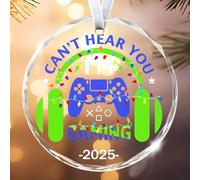 Christmas Ornament 2025, Gamer Quotes Sorry I can’t hear you I am Gaming Ornament for Christmas Tree, Game Player Funny Game Wall Ornaments, for Men Teenagers Boy Kids