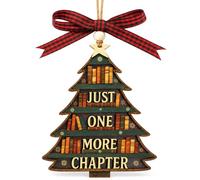 Christmas Ornament, 2D Wooden Book Lover Gifts, Christmas Tree Decorations | Stacked Books Hanging Decoration for Book Lovers, Personalised Christmas Bauble Window Home Decorations