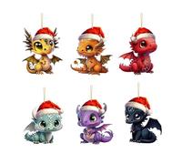 Christmas Ornament, Acrylic Dragon Baby Egg Hanging Decoration for Christmas Tree and Home Decor Creating a Magical Festive Atmosphere(Muti-6PCS 1)