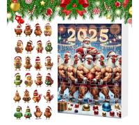 Christmas Ornament Advent - 24 Days Festive Countdown Calendar 2025 - Animal Charm, 2D Acrylic Chick Pendants for Christmas Tree Home Window Wall Door Party Car Rearview Mirror Decor