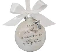 Christmas Ornament Ball,Angels in Heaven Memorial Ornament Pendant,Memorial Christmas Ornament Sympathy Gift,Family Memorial Loss of Loved One Hanging Pendant Xmas Tree Décor (Son)