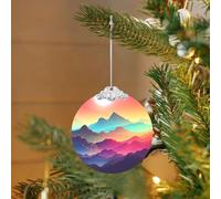 Christmas Ornament Christmas Hanging Pendant Hanging Tree Decor Color Mountain Gradient Glass Ornaments Farmhouse Xmas Tree Holiday Decor