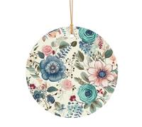 Christmas Ornament Christmas Hanging Pendant Hanging Tree Decor Modern Bohemia Flower Aluminum Ornaments Farmhouse Xmas Tree Holiday Decor