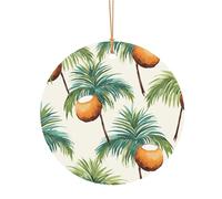 Christmas Ornament Christmas Hanging Pendant Hanging Tree Decor Summer Coconut Tree Aluminum Ornaments Farmhouse Xmas Holiday Decor
