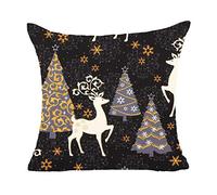 Christmas Ornament Colorful Xmas Tree Decor Christmas Pillows Cover Decor Case Sofa Waist Throw Cushion Cover 1PC Indoor Home Gifts
