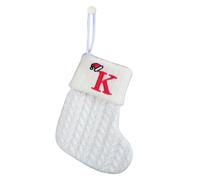 Christmas Ornament Colorful Xmas Tree Decor Decorative Knit Socks Wool Stockings Embroidered Alphabet Children's Candy Gift Bag White Christmas Socks Gift Bag Xmas Indoor and Outdoor Decoration