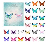 Christmas Ornament Countdown - 26 x 18 x 3cm Acrylic Crafts | 24-Day Butterfly Advent 2025 | Scratch-Resistant For Men Boy Girl Collection Mothers Day Yoga Home Decor