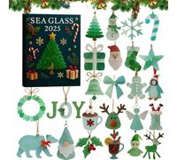 Christmas Ornament Countdown - 2D Blue Pendant Collection,24-day Countdown Christmas Ornaments Set,for Women Boy Girl Birthday Home Workplace