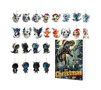 Christmas Ornament Countdown - 2D Dragon | 24 Day Acrylic Holiday Decor for Wall, Desk and Tree | Fun Seasonal Gift for Adults, The